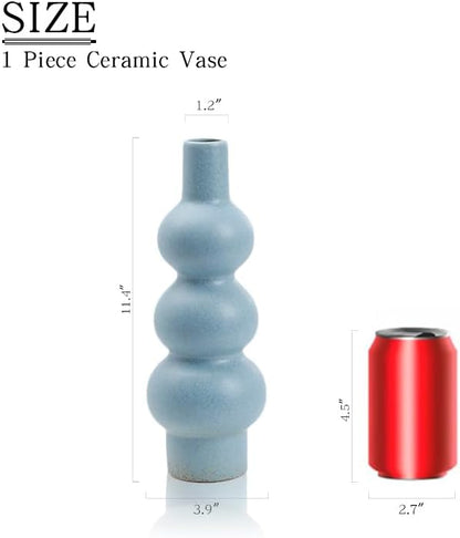 Blue Gradient Ceramic Vase - 3 Tier Gourd Shaped Modern Home Decor, Vase Minimalist Style Suitable for Modern Table & Shelf Home Decor/Living Room/Entryway/Shelf Display (Multi-Tier Design)