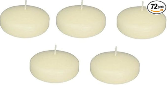 D'light Online Set of 72 Large 3 Inch Floating Candles Bulk Pack for Events, Centerpieces at Weddings, Spa, Pool, Home Décor, for Cylinder Vases, Special Occasions and Decor (Ivory)