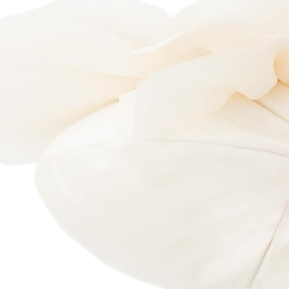 Handmade 3D Flower Round Throw Pillow Cover Elegant Decorative Floral Accent Pillow Case Cute Velvet Cushion for Bed Couch Car Chair Bedroom Boho Farmhouse Home Decor 12 Inch Cream White