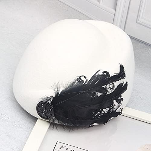 ORIDOOR Women Vintage 100% Wool Felt Flowers Bucket Cloche Bowler Hat Church Wedding Beret Hat
