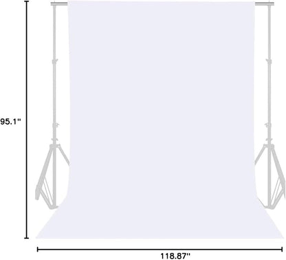 GFCC 8FTX10FT White Backdrop Background for Photography Photo Booth Backdrop for Photoshoot Background Screen Video Recording Parties Curtain
