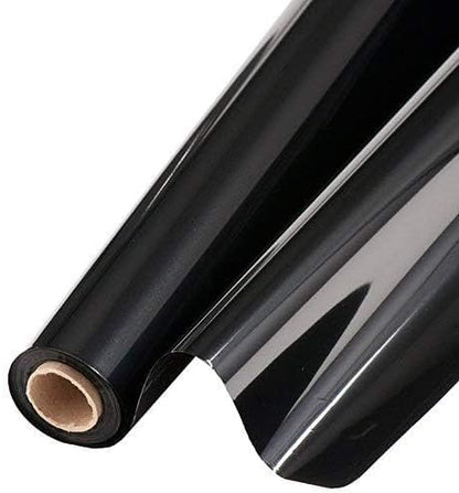 PMU (2 Gift Wrap Mylar Roll Metallic Black 2-sided, 24 Inches X 25 Ft Roll 1.4 Mil Highly Reflective Mylar Film, Great for Gifts, Birthdays, Christmas, Baskets, Arts & Crafts