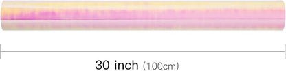 LeZakaa Pink Wrapping Paper Roll, Holographic Iridescent Wrapping Paper for Birthday, Valentine's, Mother's Day, Wedding, Baby Shower, Holiday, Large Roll, 30 inches x 32.8 Feet (92.9 sq.ft.)