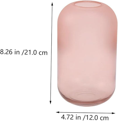 Creative Gradient Frosted Glass Vase Small Hydroponic Floral Arrangement Holder for Office Home Decor Table Centerpiece