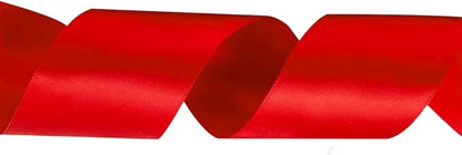 LIUYAXI Red Double Faced Satin Ribbon, 2" X Continuous 50 Yards, Ribbons Perfect for Gift Wrapping Wedding DIY Craft Bow Making & Other Projects
