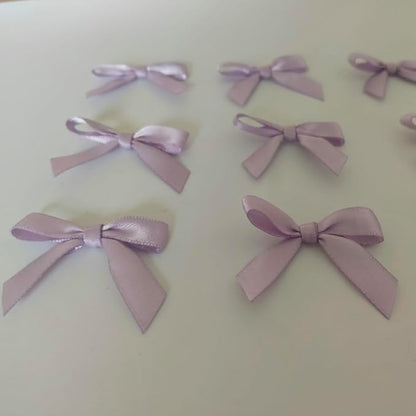 50pcs 1-1/2" Lavender Satin Ribbon Bows with Twist Ties Mini Ribbon Bows for Candy Partiy Decoration Gift Packing&Wrapping Accessoried(Lavender)