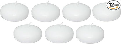 D'light Online Large White Floating Candles 3 Inch Wax Discs for Events, Weddings, Spa, Home Decor, Special Occasions, Cylinder Vases, Centerpieces, Pool and Holidays (Large - 3" (Set of 12), White)