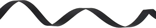 Solid Grosgrain Ribbon 25 Yard Each Roll 100% Polyester Woven Edge (1/4", Black)
