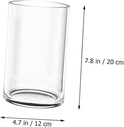Transparent Cylinder Glass Vase Smooth Touch Floral Arrangement Container for Home Wedding Centerpiece Elegant Modern Flower Holder