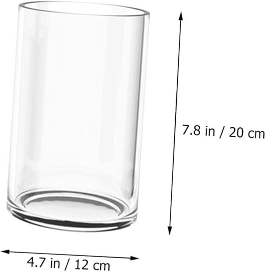 Transparent Cylinder Glass Vase Smooth Touch Floral Arrangement Container for Home Wedding Centerpiece Elegant Modern Flower Holder