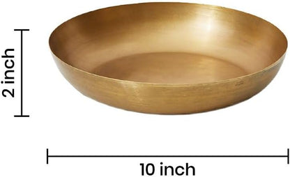 Serene Spaces Living Vintage Gold Decorative Iron Bowl, Table Centerpiece, Fruit Bowl, Floating Candle-Holder, Flower Bowl Vase, Potpourri, Catchall, Dining Table (Small - Pack of 1)