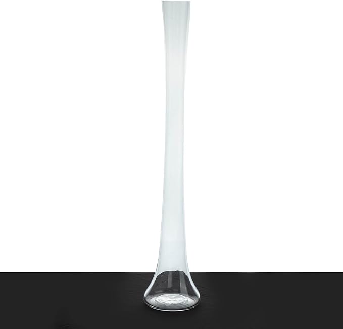 Efavormart 6 Pack Clear Heavy Duty Eiffel Tower Glass Vases with Round Base, Tall Skinny Flower Bud Vase Centerpieces - 24"