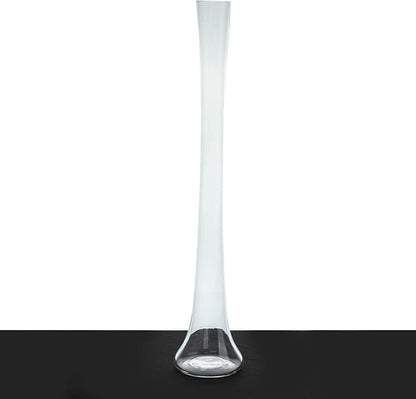 Efavormart 6 Pack Clear Heavy Duty Eiffel Tower Glass Vases with Round Base, Tall Skinny Flower Bud Vase Centerpieces - 24"