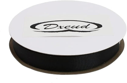 Solid Grosgrain Ribbon 25 Yard Each Roll 100% Polyester Woven Edge (1/2", Black)