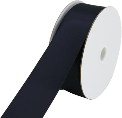 50Yards Black Double Faced Satin Ribbon 1.5 inch Flower Boutique Gift Wrapping Ribbon for DIY Crafts Bow Hair Headband Accessories
