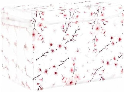 Flower Baskets Collapsible Storage Bins with Lids, Cherry Blossom Branche Storage Boxes Clothes Baskets for Organizing