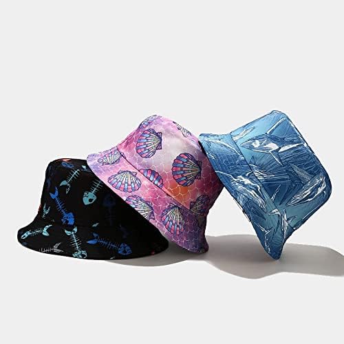 Quanhaigou Bucket Hat for Men Women,Packable Reversible Printed Sun Hats,Fisherman Outdoor Summer Travel Hiking Beach Caps