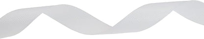 Solid Grosgrain Ribbon 25 Yard Each Roll 100% Polyester Woven Edge (3/4", White)