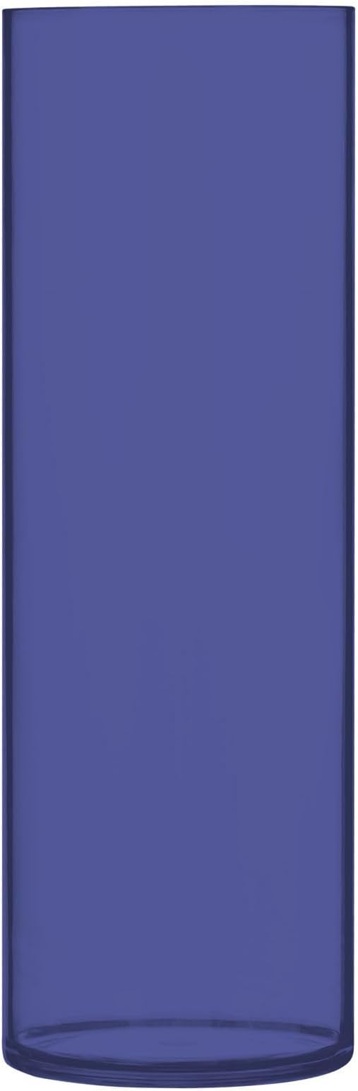 Flower Vase Clear Plastic Cylinder Vases Decor for Centerpieces Home Storage Office Weddings Navy Blue 11.8 x 3.9 in