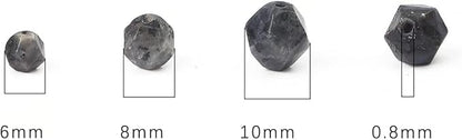Faceted Natural Black Spectrolite Stone Round Beads 8mm 36cm/Strand for Jewelry Making