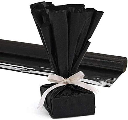 PMU Gift Wrap Mylar Roll Metallic Black 2-sided, 48 Inches X 100 Ft Roll 1.4 Mil Highly Reflective Mylar Film, Great for Gifts, Birthdays, Christmas, Baskets, Arts & Crafts