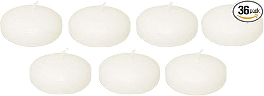 D'light Online Large Off-White 3 Inch Floating Candles for Events, Centerpieces at Weddings, Spa, Pool, Home Décor, for Cylinder Vases and Holiday Decorations - (Set of 36, Pale Ivory)