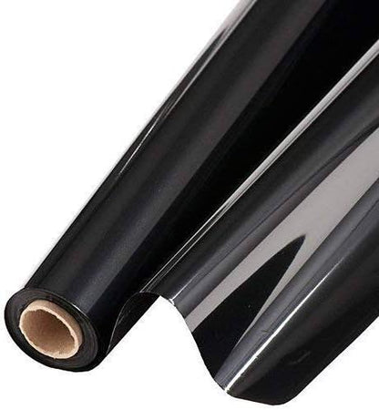 PMU Gift Wrap Mylar Roll Metallic Black 2-sided, 48 Inches X 100 Ft Roll 1.4 Mil Highly Reflective Mylar Film, Great for Gifts, Birthdays, Christmas, Baskets, Arts & Crafts