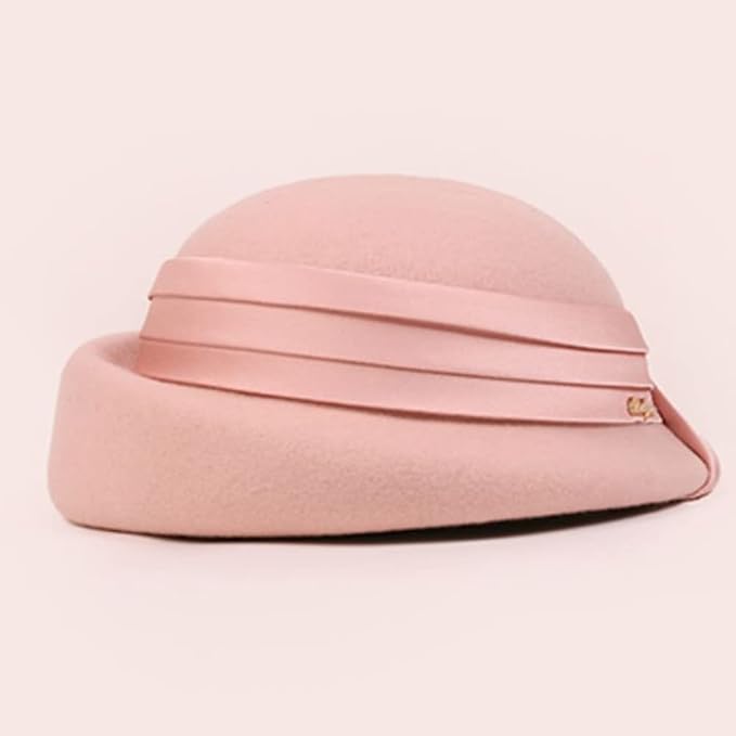 Women Wool Felt Ribbon French Fashion Vintage Millinery Beret Hats Top Cap Ladies Party Wedding Fedoras Chapeau