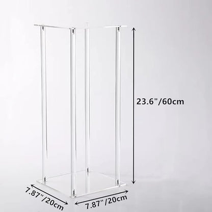 10 Pcs Wedding Centerpieces Acrylic Vases Clear Column Flower Vase Flowers Stand 7.87'' x 7.87'' x 23.6'' Rectangular Flower Display Table Flower Stands for Wedding Party Events Reception Table Decor