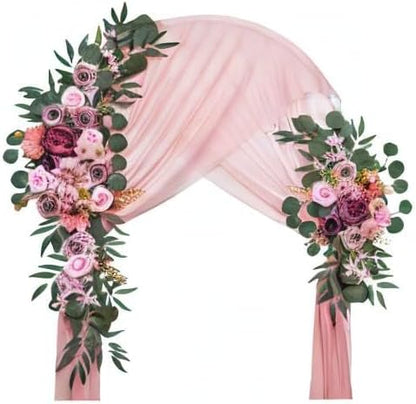 Wedding Arch Flowers, Artificial Flowers for Decoration, Large Flower Swag for Boho Styles Wedding Ceremony Floral Decor - Pack of 2