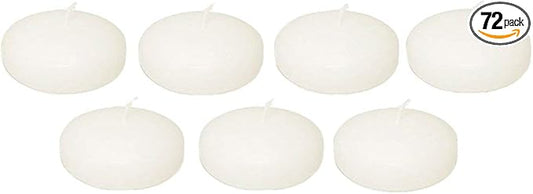 D'light Online Large Set of 72 Off White 3 Inch Floating Candles for Events, Centerpieces at Weddings, Spa, Pool, Home Décor, Cylinder Vases and Holiday Decorations - (Pale Ivory)