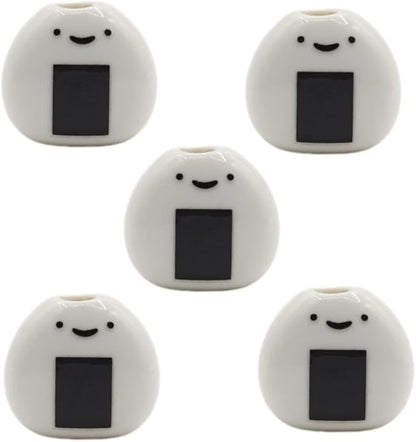 5 PCS Mini Flower Vase, Handmade Ceramic Rice Ball (Japanese Onigiri) Miniature Vases, Charming and Cute Design, Perfect for Dry Flowers - Bulk Bud Vases, Unique and Adorable Japanese Craft