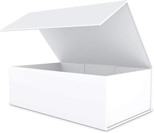 White Gift Box with Magnetic Closure Lid 12" X 6" X 4" Gift Boxe for Presents,Luxury for Gift Packaging, Bridesmaid Gifts Boxes,Birthday Gift Box