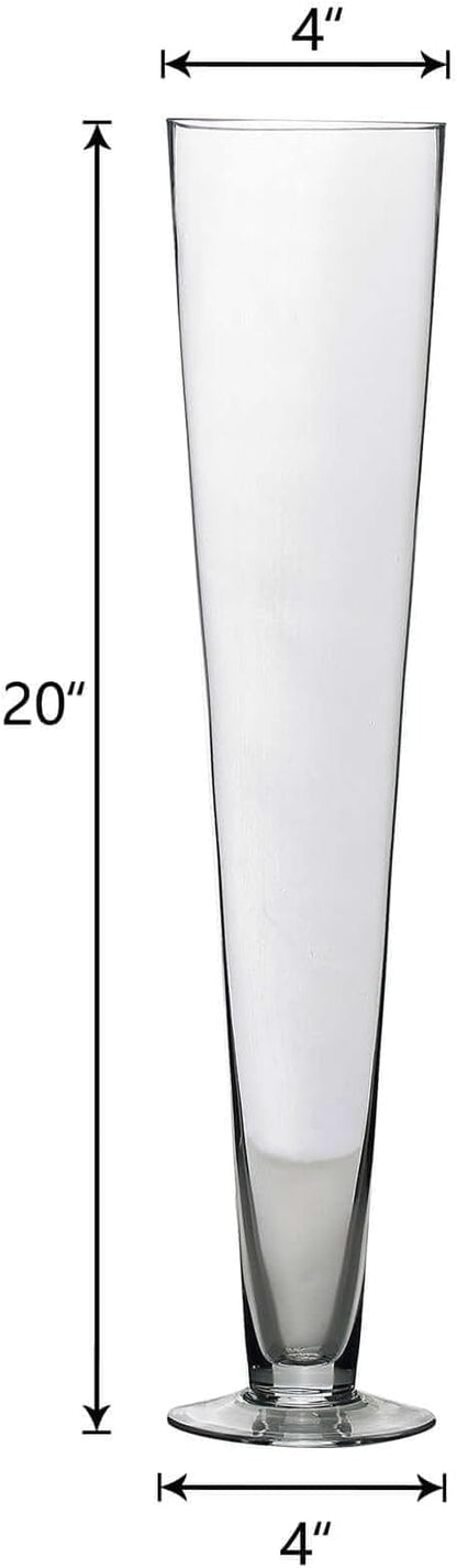 Efavormart 12pcs/Set 20" Tall Trumpet Heavy Duty Glass Centerpiece Vase for Wedding Party Banquet Events Centerpiece Decoration
