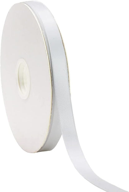 100Yards Double Faced Satin Ribbon Boutique Gift Wrapping Package, DIY Crafts Bow Hair Headband Accessories Assorted Ribbon#29 (5/8" 15mm, White)