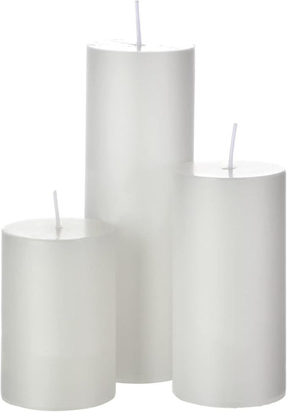 Shihanee 36 Pcs Pillar Candles with Glass Cylinder Vases Tall Hurricane Candle Holders Cylinder Vases for Centerpieces Wedding Party Decor, Total 18 Sets(Clear,White)