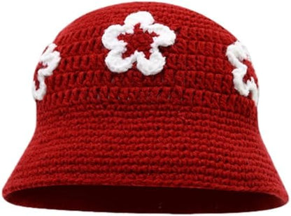Winter Plush Fuzzy Bucket Hat Flower Fisherman Hats for Women Men Bucket hat