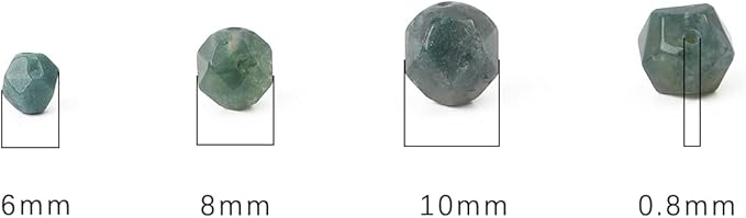 Faceted Natural Moss Agate Stone Round Beads 10mm 36cm/Strand for Jewelry Making