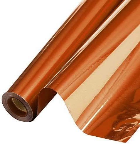 PMU (2 Gift Wrap Mylar Roll Metallic Orange 2-sided, 24 Inches X 8.3 Ft Roll 1.4 Mil Highly Reflective Mylar Film, Great for Gifts, Birthdays, Christmas, Baskets, Arts & Crafts