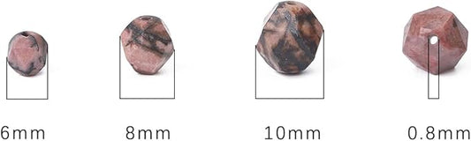 Faceted Natural Rhodochrosite Stone Round Beads 8mm 36cm/Strand for Jewelry Making
