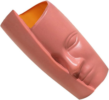 Abstract Face Plastic Vase Lightweight Decorative Flower Pot for Home and Office Modern Artistic Dry Flower Container Stylish Household Ornament