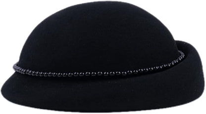 Women Wool Felt Ribbon French Fashion Vintage Millinery Beret Hats Top Cap Ladies Party Wedding Fedoras Chapeau
