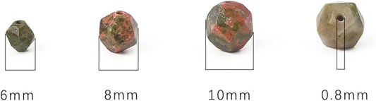 Faceted Natural Unakite Stone Round Beads 6mm 36cm/Strand for Jewelry Making