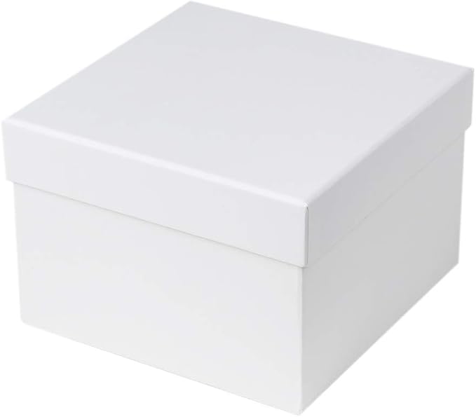 Briful Square Gift Boxes with Lids Set of 4 White Gift Box Assorted Sizes Nesting Gift Boxes for Presents Birthday Bridesmaid Wedding Valentines Christmas Party Favor Boxes