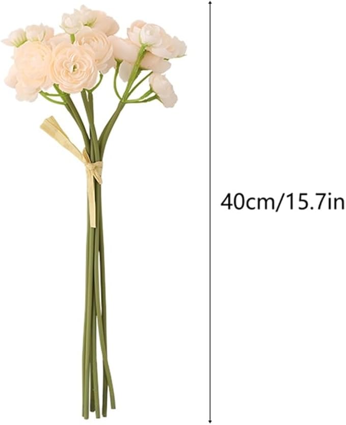Ranunculus Artificial Flower, 24Pcs Faux Silk Mini Ranunculus Flowers Bulk Fake Wedding Filler Flowers for DIY Bouquet Centerpieces Arrangements Bridal Shower Decorations