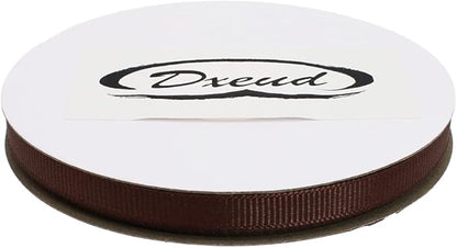 Solid Grosgrain Ribbon 25 Yard Each Roll 100% Polyester Woven Edge (1/4", Coffee)