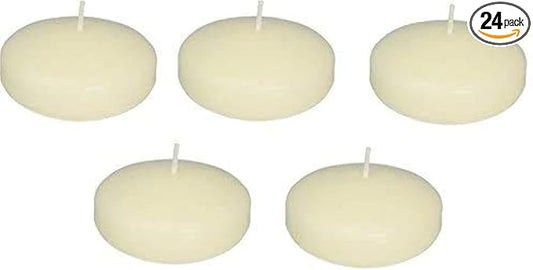 D'light Online Large Floating Candles 3 Inch Bulk Pack for Events for Weddings, Spa, Home Decor, Special Occasions and Holiday Decorations - (Ivory, Set of 24 Pieces Per Case)