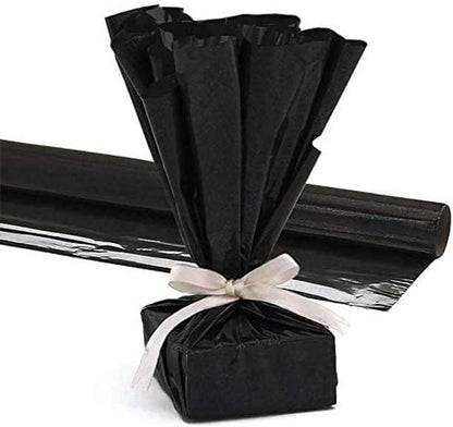 PMU Gift Wrap Mylar Roll Metallic Black 2-sided, 48 Inches X 50 Ft Roll 1.4 Mil Highly Reflective Mylar Film, Great for Gifts, Birthdays, Christmas, Baskets, Arts & Crafts