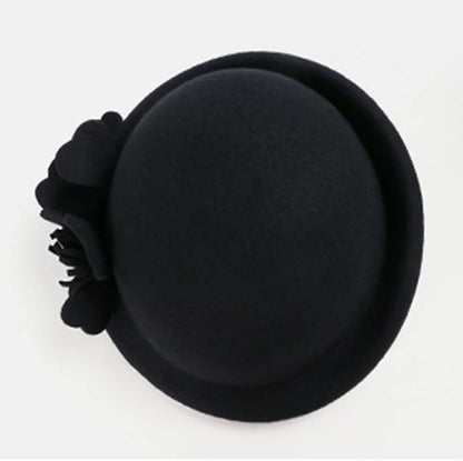 Women Wool Felt Ribbon French Fashion Vintage Millinery Beret Hats Top Cap Ladies Party Wedding Fedoras Chapeau