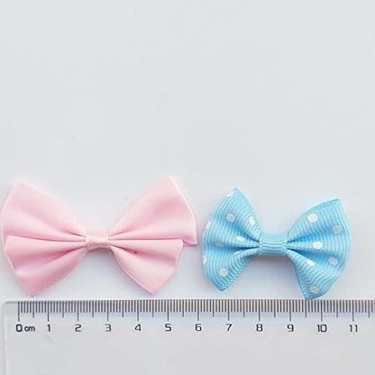 Chenkou Craft Mix Bulk 50pcs Ribbon Flowers Bows Craft Wedding Ornament Appliques A0241